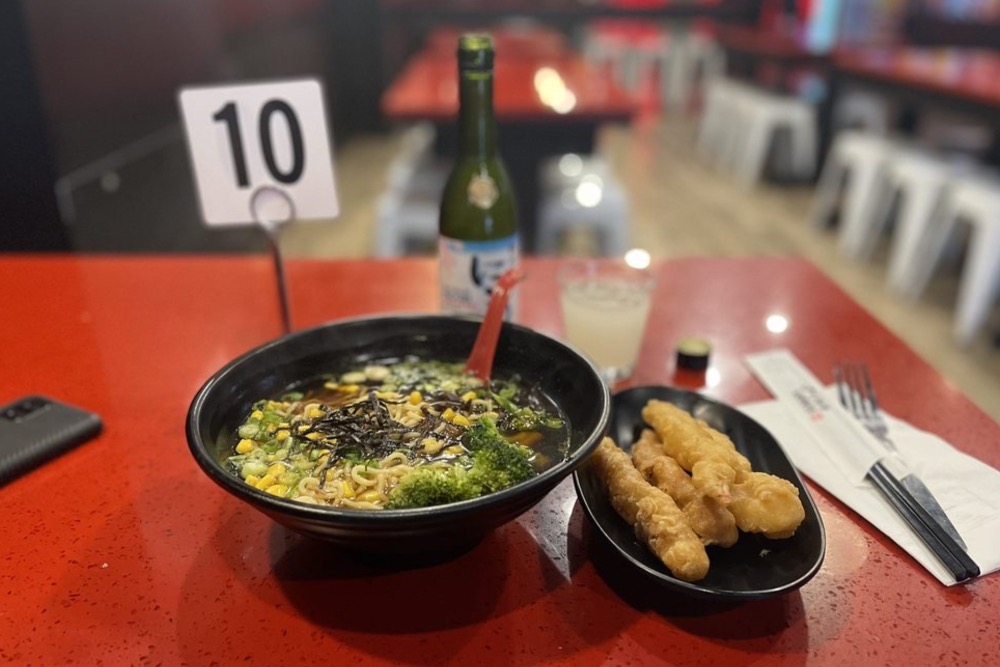 shrimp and noodles from Otani Noodle in Cleveland