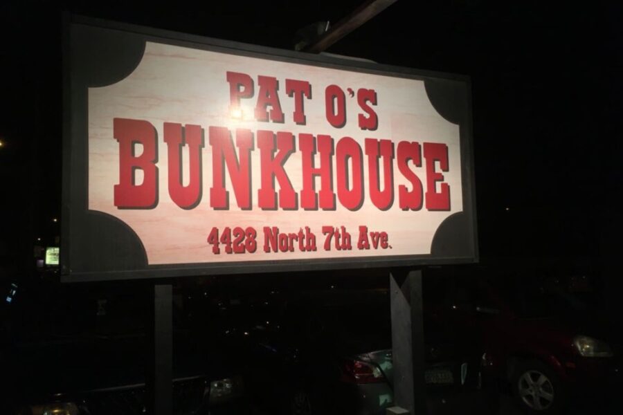 Sign at Pat-O's Bunkhouse Saloon in Phoenix