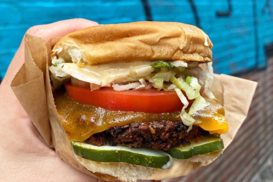 veggie burger from Saus Boston in Boston