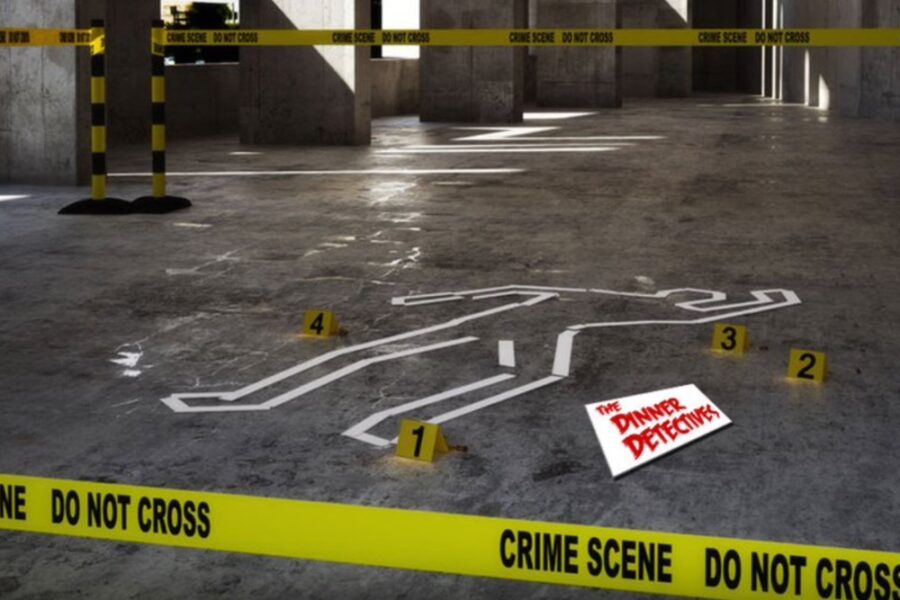 crime scene at The Dinner Detective in Tampa