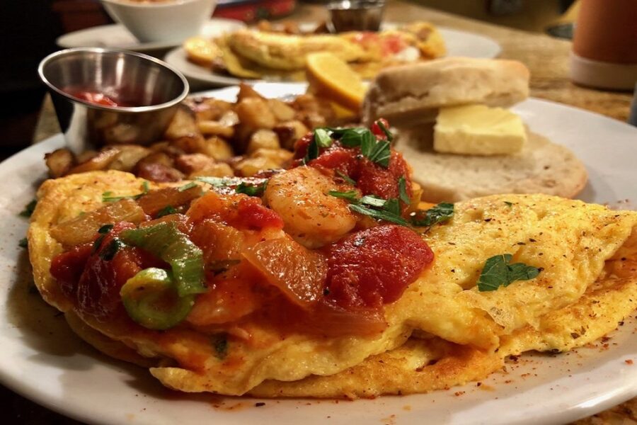 Creole Seafood Omelette at Bourbon Street Barrel Room in cleveland