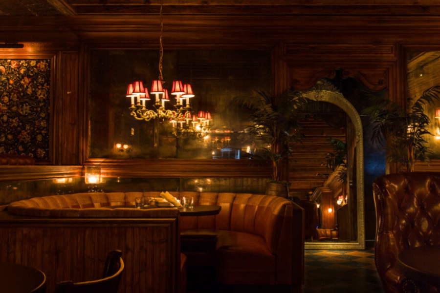 Interior of The Library at Gilt Bar Chicago