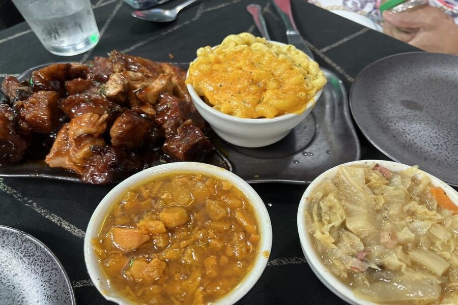 BBQ Turkey Tips, Yams, Mac and Cheese at L Station Lux and Soul in chicago