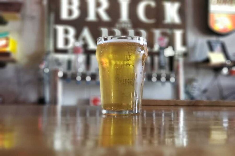 beer at the bar from Brick and barrell in cleveland