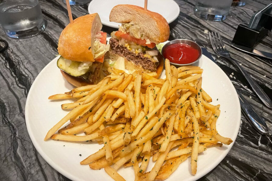 burger and fries from stateside kitchen in nashville