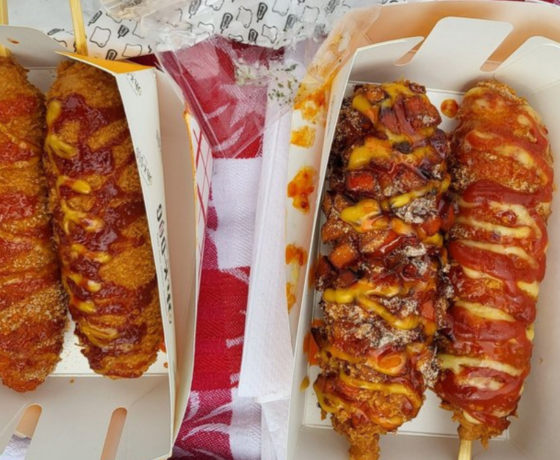Corn dogs at Oh K-Dog & Egg Toast Philadelphia