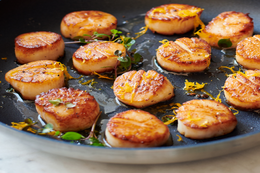 scallops from Sur la table cooking class in dallas