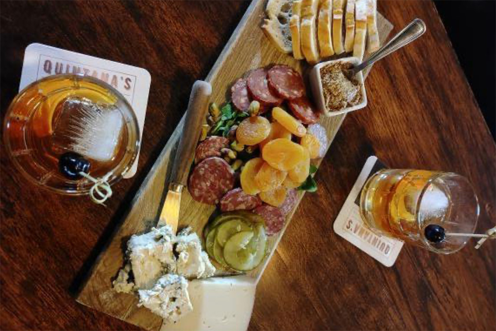 drinks and charcuterie from Quintana’s Speakeasy in cleveland