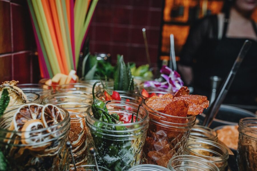 cocktail garnishes at pushing daisies in nashville